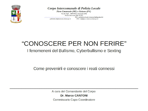 slide su Bullismo, Cyberbullismo e Sexting