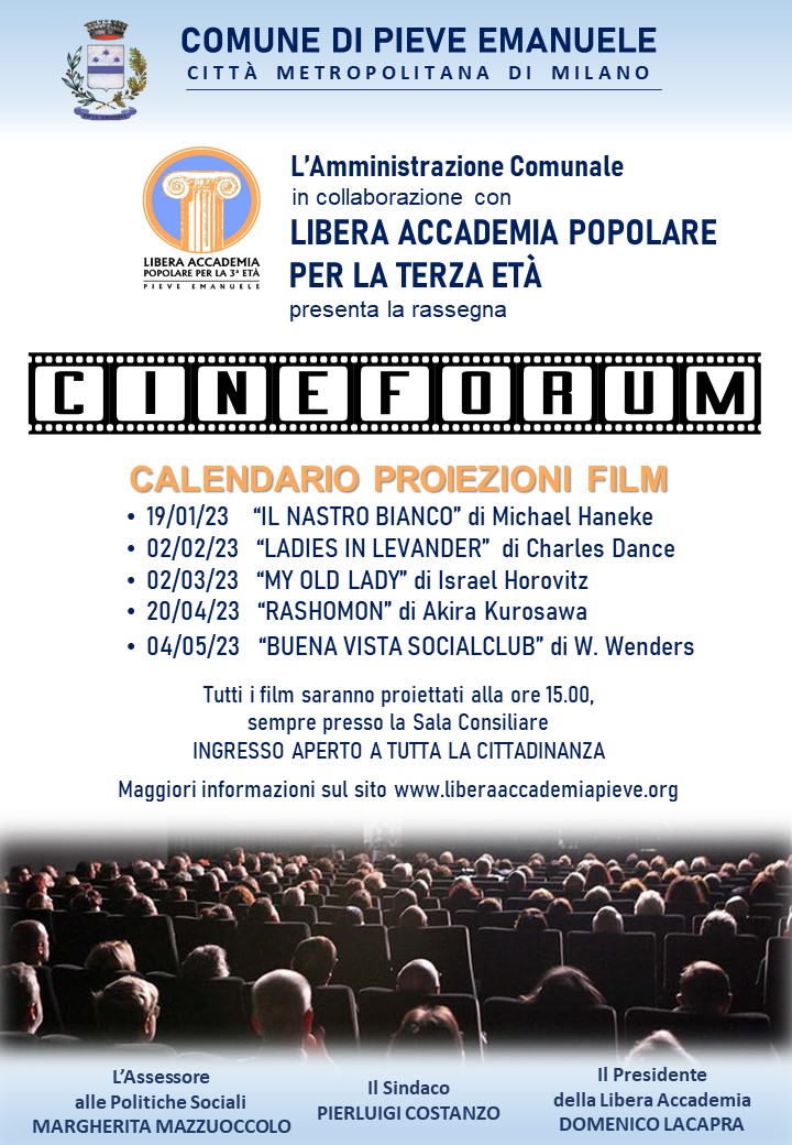 Volantino con calendario del cineforum